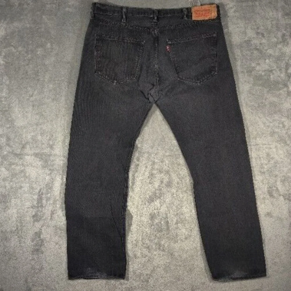 Levis Jeans Mens 40x29 Black 501‎ Original Fit Button Fly Black Wash